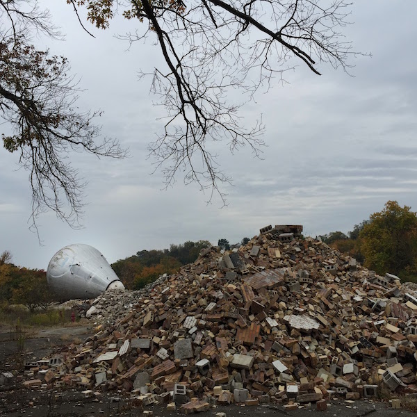 Westinghouse atom smasher and giant pile of bricks from former research facility, Forest Hills, PA