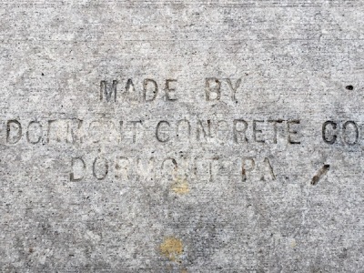 sidewalk stamp for Dormont Concrete Co., Pittsburgh, PA