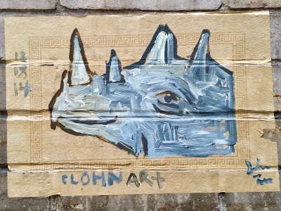 street art painting of rhinoceros, Pittsburgh, PA