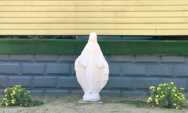 Mary statuette in front of house, New Brighton, PA