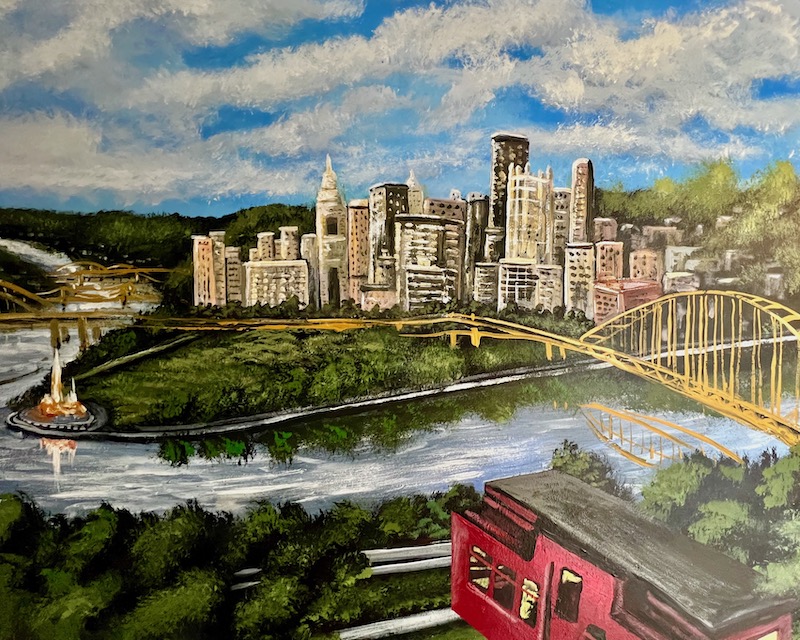mural of downtown Pittsburgh